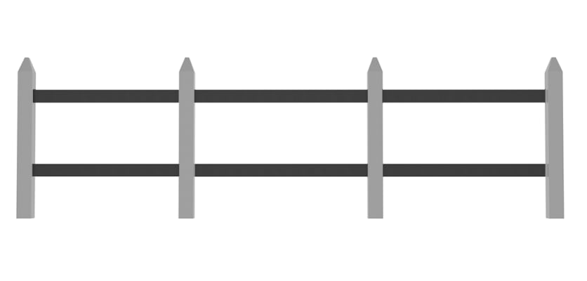 Black Recycled Plastic Horizontal Rails for Mortised Fencing
