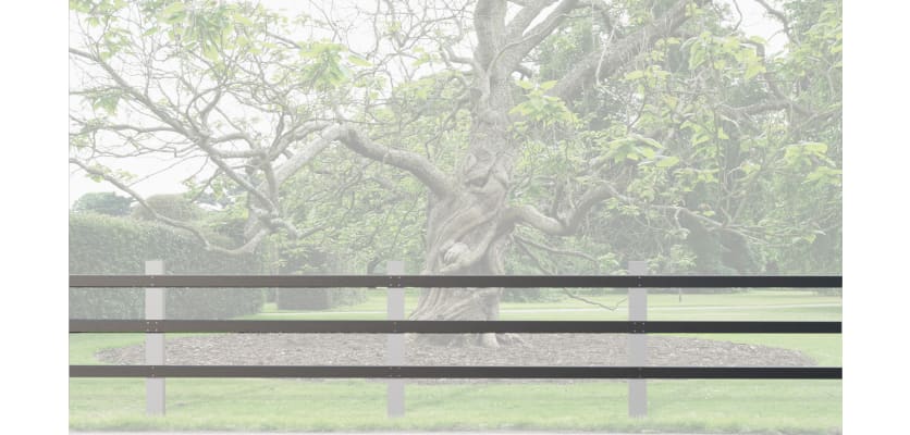 Three Recycled Plastic Horizontal Rail system installed at a park