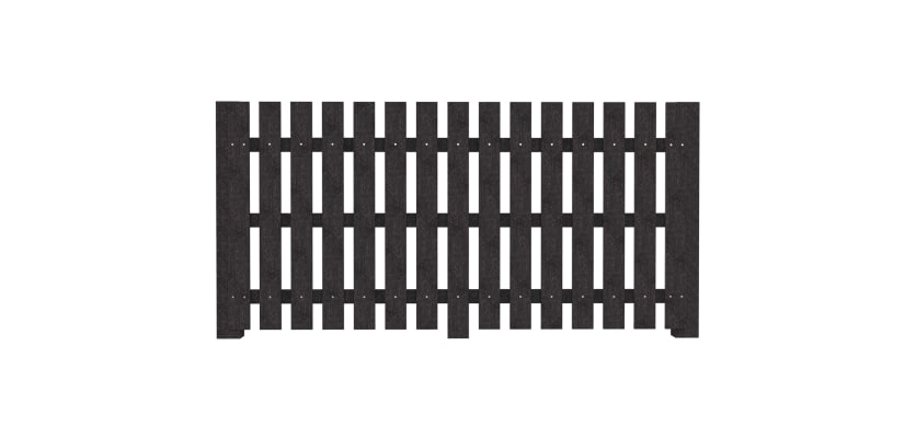 Black Recycled Plastic Picket Pale Fencing system