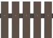 Brown flat top pale installed in Recycled Plastic Picket Pale Fencing system