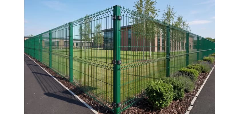V mesh fencing installed around perimeter 