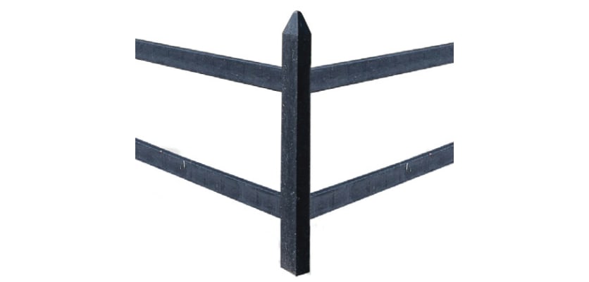 Black 2.0m Recycled Plastic Mortised Corner Post