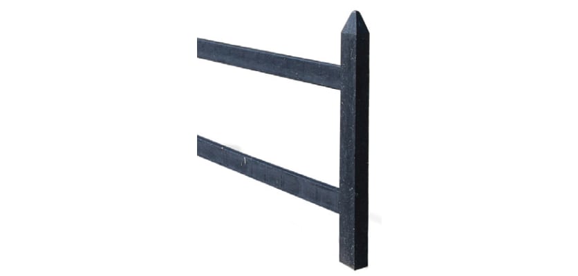 Black Recycled Plastic Mortised End Post