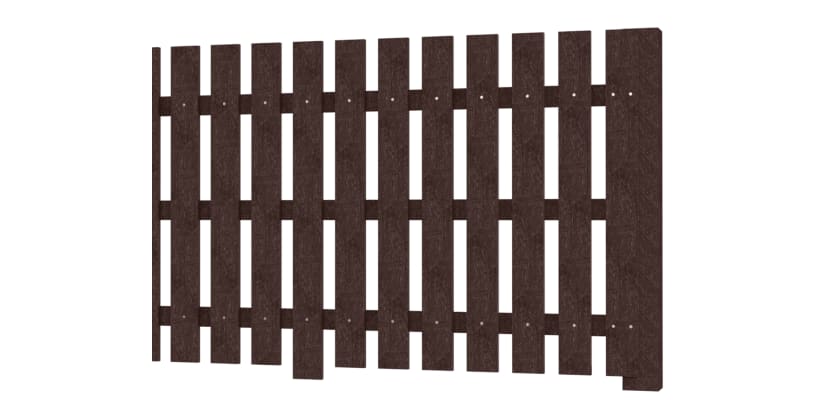 Brown Flat Top Centre Pale in Recycled Plastic Picket Pale Fencing system
