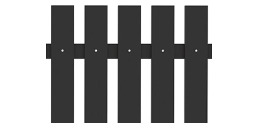 Close up of black  Recycled Plastic Picket Pale Fencing