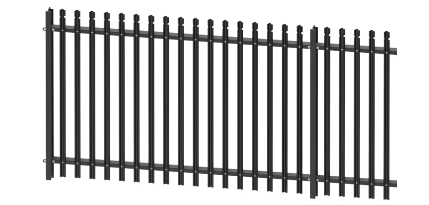 1.2m High Round and Notched Black Palisade Security Fencing Kit