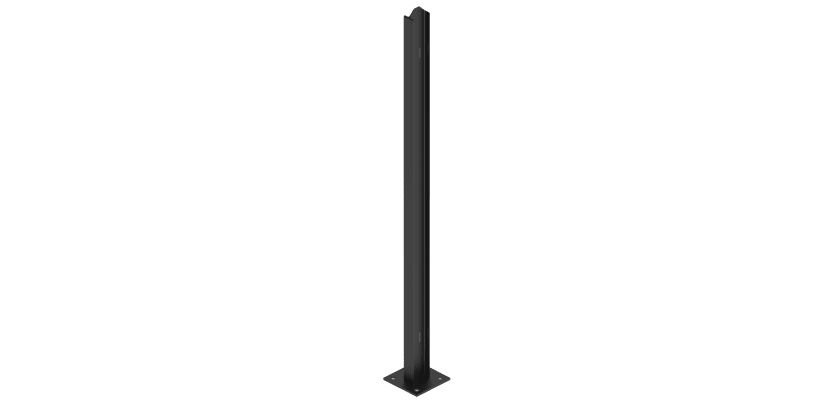 Black Bolt Down Post For Palisade Fencing