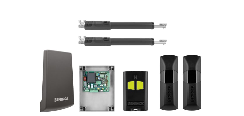 All of the Items included in the KTOM50M Telescopic Double Leaf Swing Gate Operator Kit