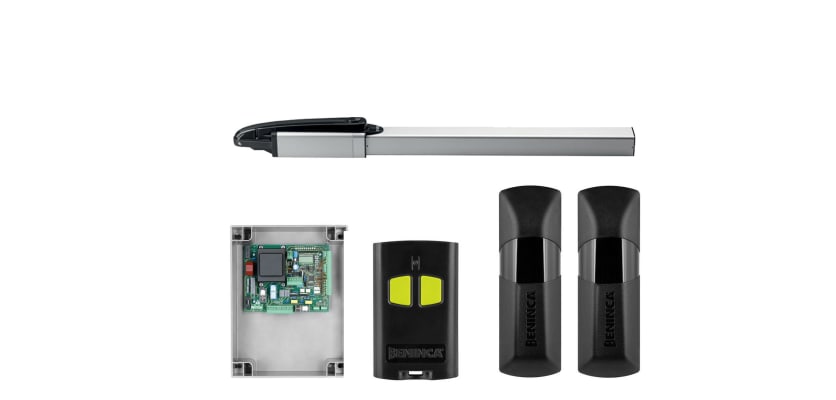 All of the components included in the CAB Hydro KSHD.35 Hydraulic Single Leaf Gate Operator Kit