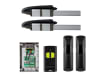 All of the items that are included in the CAB Hydro KHD 5024EAC Hydraulic Double Leaf Swing Gate Operator Kit
