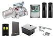 All of the items that are included with the KSDU IT14NVE Underground Single Leaf Swing Gate Operator Kit 