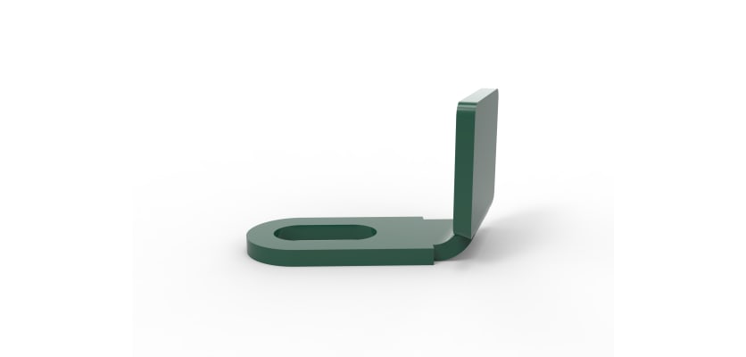 Side View of Green twisted cleat 