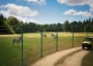 Y Shaped Barbed Wire Bracket for mesh fencing around a Zoo enclosure