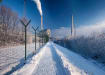Y Shaped Barbed Wire Bracket for mesh fencing in the snow