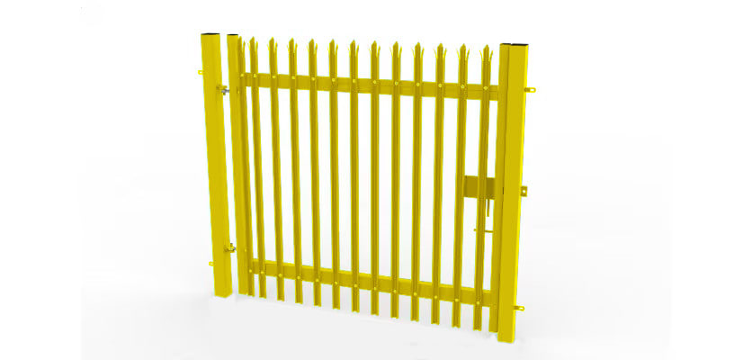 1.8m x 1.5m yellow single leaf palisade gate