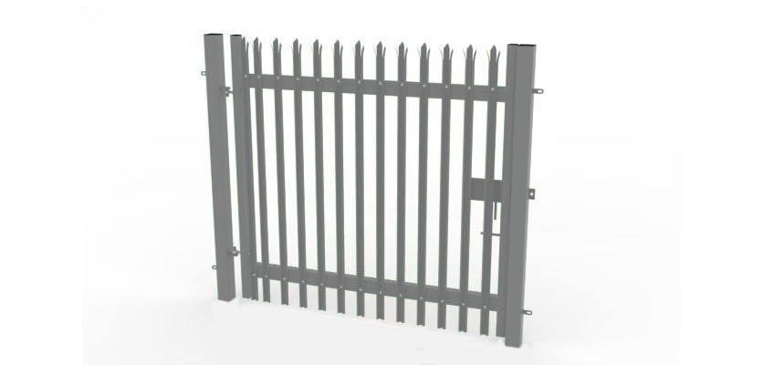1.8m x 1.5m grey single leaf palisade gate