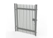 1.8m x 1.5m grey single leaf palisade gate