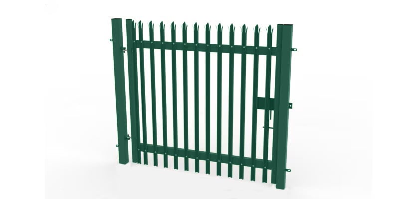 1.8m x 1.5m green single leaf palisade gate