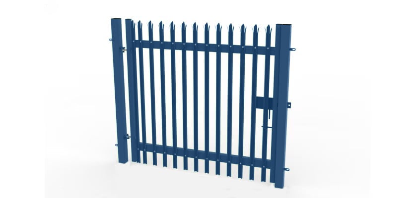 1.8m x 1.5m blue single leaf palisade gate