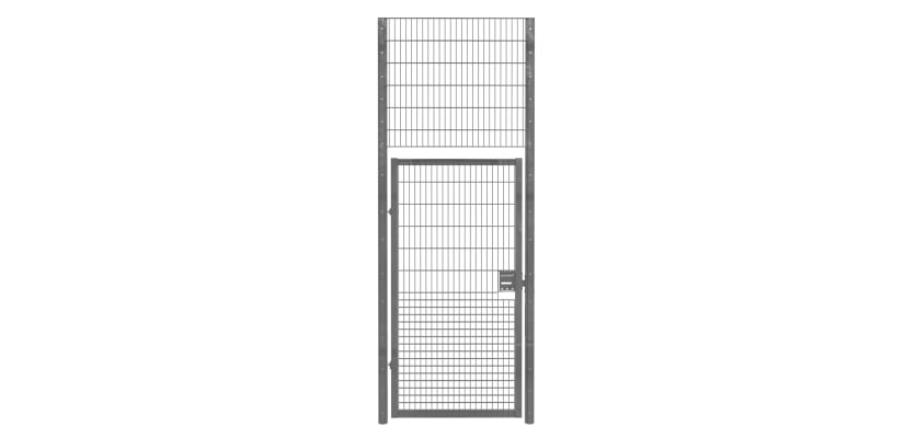 Heavy-duty mesh single leaf gate kit designed for secure enclosure, measuring 1.2 meters wide by 3.6 meters high.