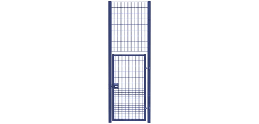 Rebound mesh single leaf gate kit featuring a 1.2m width and 4.2m height, designed for durability and security in outdoor settings.
