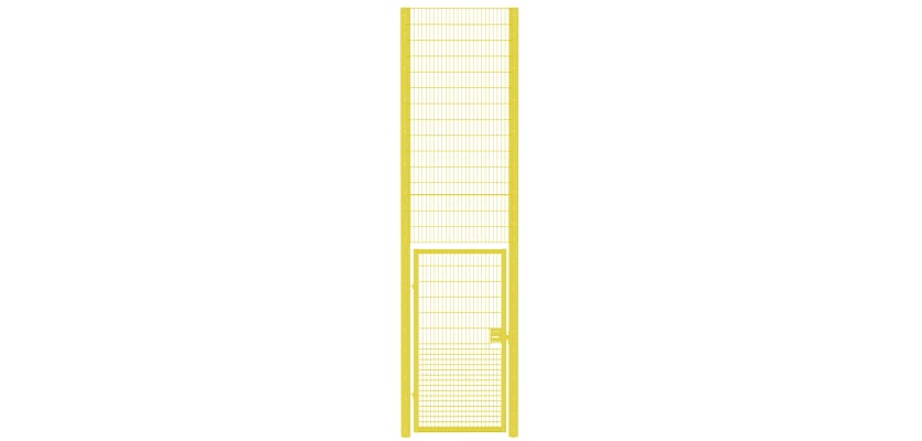 Rebound mesh single leaf gate kit featuring a sturdy design, measuring 1.2m wide and 5.4m high, ideal for secure and durable access solutions.