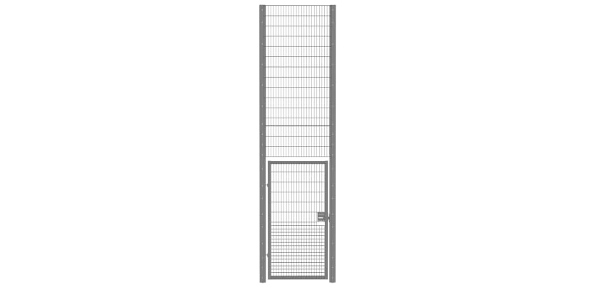 Rebound mesh single leaf gate kit featuring a 1.2m width and 5.4m height, designed for durability and security in outdoor settings.