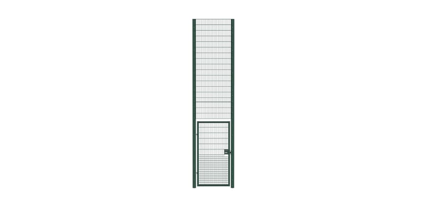 Rebound mesh single leaf gate kit with a width of 1.2 meters and a height of 6.0 meters, featuring a durable design ideal for secure fencing solutions.