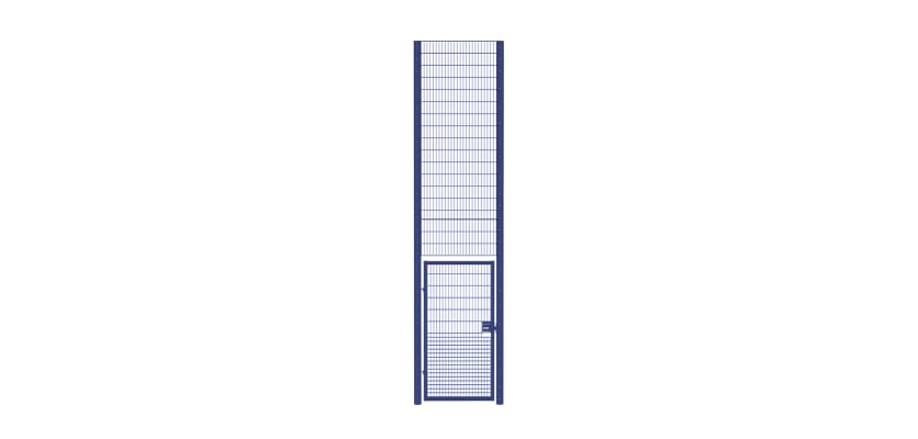Rebound mesh single leaf gate kit with dimensions 1.2m wide by 6.0m high, featuring a sturdy design for security and durability.