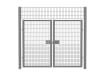 Double leaf rebound mesh gate kit, measuring 2.0m wide by 3.0m high, featuring durable construction for outdoor use.