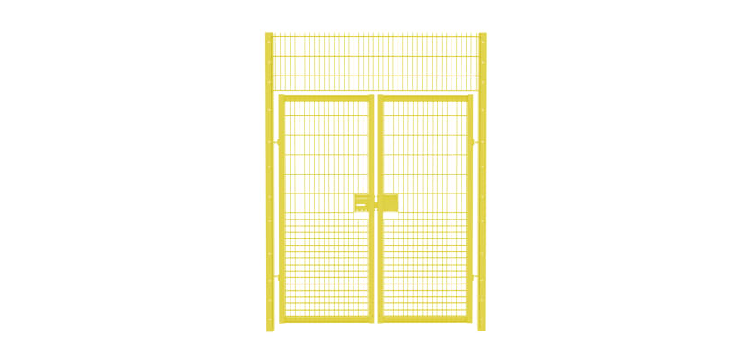 Rebound mesh double leaf gate kit featuring a 2.0m width and 3.0m height, designed for durability and security.
