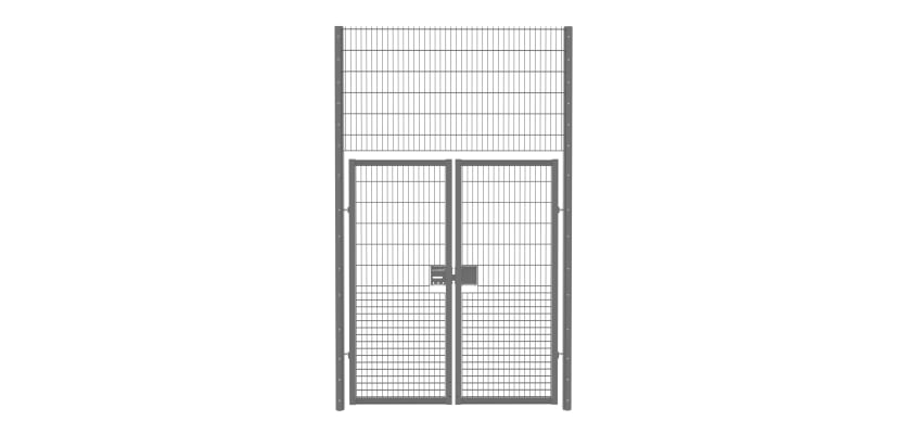 868 Rebound Mesh Double Leaf Gate Kit featuring a sturdy design, measuring 2.0m wide by 3.6m high, ideal for secure fencing solutions.