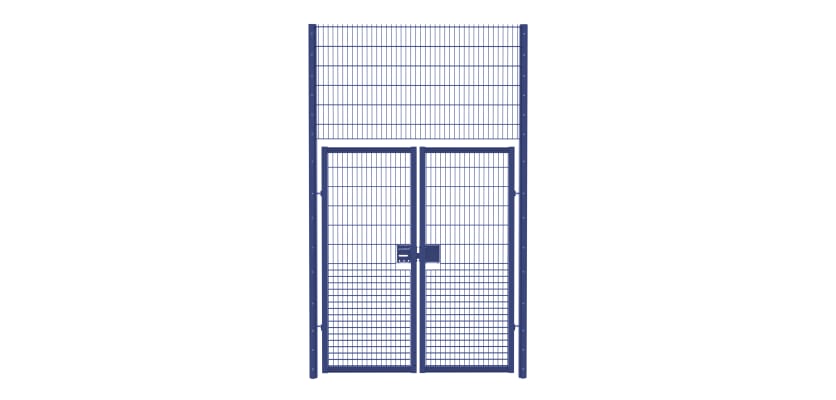 Rebound mesh double leaf gate kit featuring a robust design, measuring 2.0 meters wide by 3.6 meters high, ideal for secure outdoor entrances.
