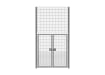 Double leaf gate kit featuring a durable mesh design, measuring 2.0m wide and 4.2m high, perfect for security and access solutions.