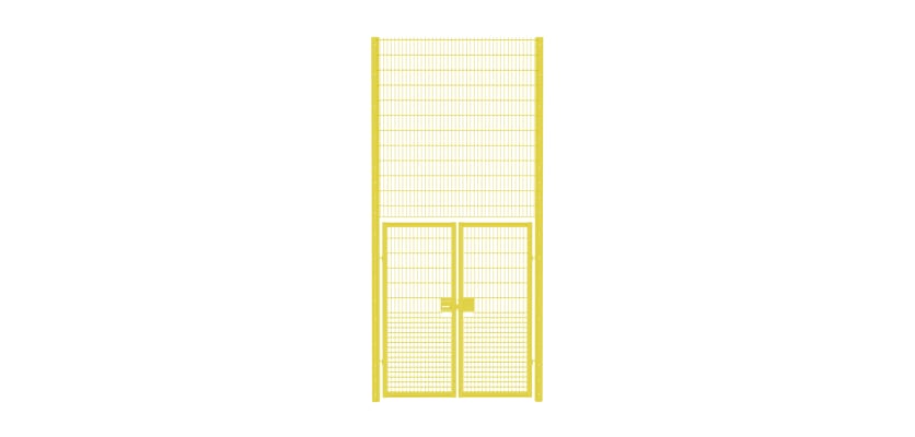 Rebound mesh double leaf gate kit with specifications of 2.0 meters wide and 4.8 meters high, featuring a sturdy design ideal for secure access.