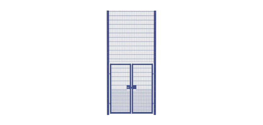 Rebound mesh double leaf gate kit with dimensions 2.0m wide and 4.8m high, featuring a durable metal frame and secure locking mechanism.