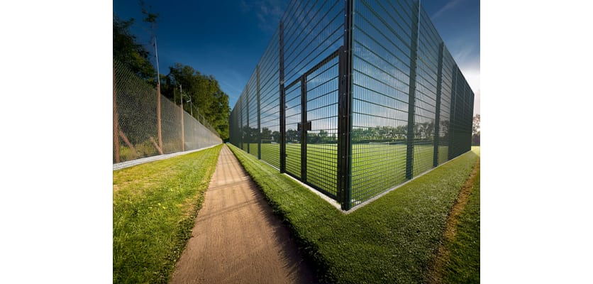 Rebound mesh double leaf gate kit designed for durability, featuring a 2.0m wide and 6.0m high structure, ideal for secure access points.