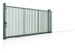 Green manual gate with Vertical Bar Infill