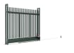  Green Automated Palisade Tracked Sliding Gate with Round and Notched Infill
