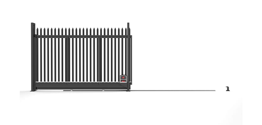  Automated Palisade Tracked Sliding Gate with black triple point infill