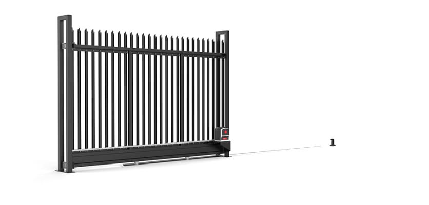  Automated Palisade Tracked Sliding Gate with triple point infill