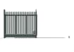 Opened view of  Green Automated Palisade Tracked Sliding Gate