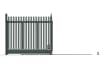  Automated Palisade Tracked Sliding Gate with Round and Notched Infill in Green Finish
