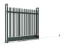  Green Automated Palisade Tracked Sliding Gate with triple pointed pales