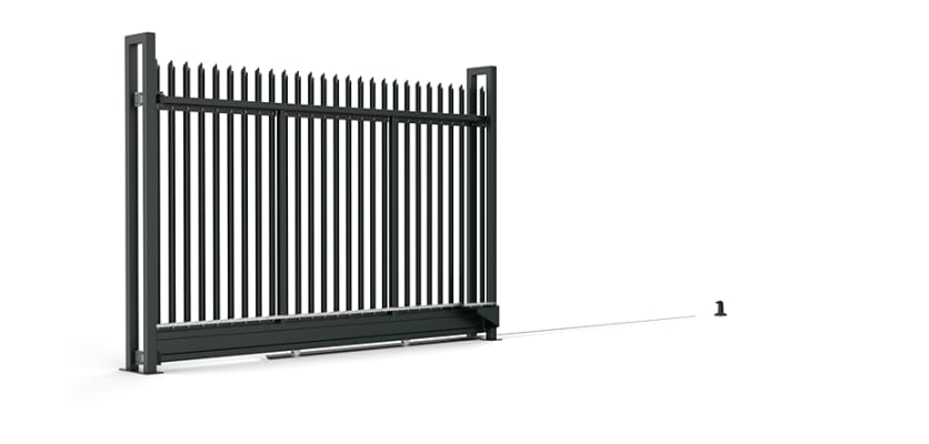 Manual Palisade Tracked Sliding Gate with Triple Point Palisade Infill