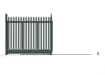Manual Palisade Tracked Sliding Gate with Triple Point Palisade Infill in Green Finish