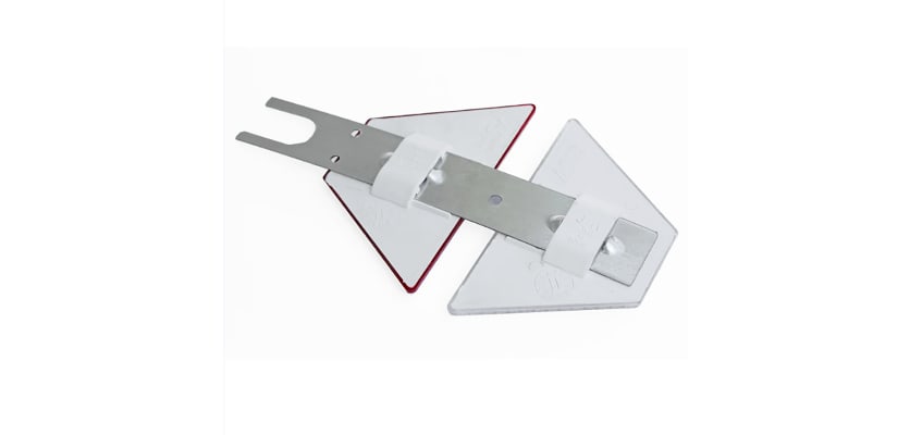Back of armco barrier reflector 