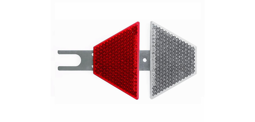 Red and White Armco Barrier Reflectors