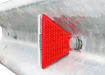 Armco barrier reflector installed on galvanised armco barrier
