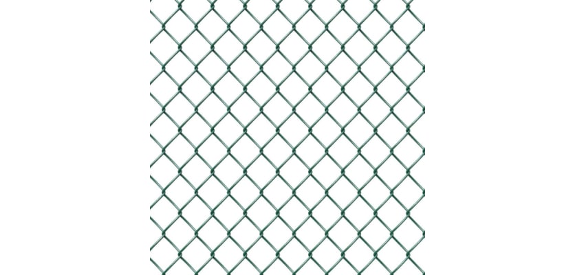 Close up of green chain link mesh